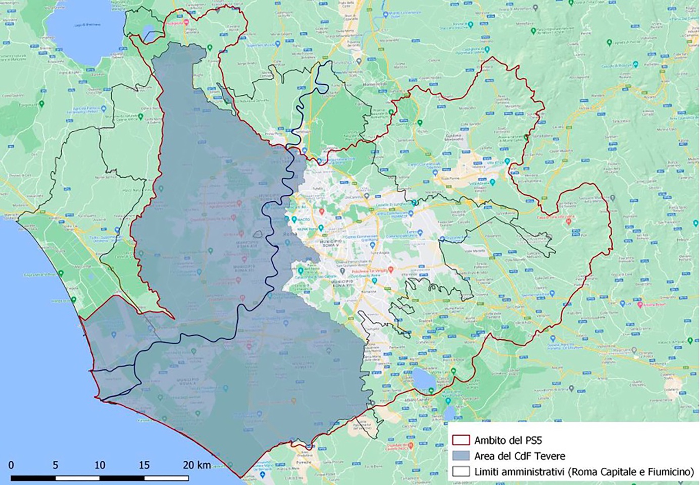 Fig. 1. Area del Contratto di Fiume Tevere